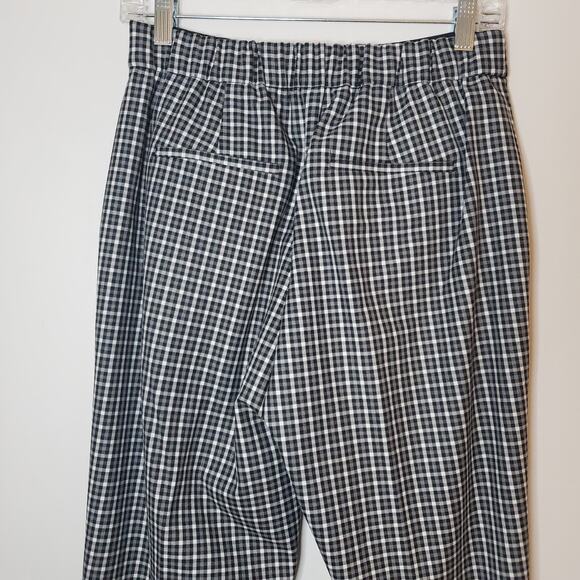 New J. Crew Straight Leg Pant in Black & White Check Plaid Size 4 - Picture 6 of 9